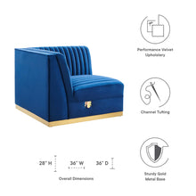 Load image into Gallery viewer, Sanguine Channel Tufted Performance Velvet Modular Sectional Sofa Right Corner Chair by Modway