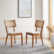 Load image into Gallery viewer, Caledonia Fabric Upholstered Wood Dining Chair Set of 2 by Modway