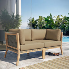 Load image into Gallery viewer, Clearwater Outdoor Patio Teak Wood Loveseat by Modway