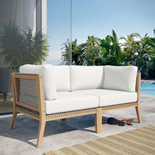 Load image into Gallery viewer, Clearwater Outdoor Patio Teak Wood Loveseat by Modway