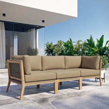 Load image into Gallery viewer, Clearwater Outdoor Patio Teak Wood Sofa by Modway