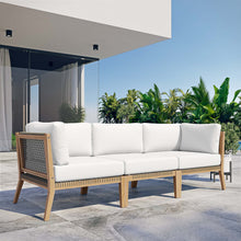 Load image into Gallery viewer, Clearwater Outdoor Patio Teak Wood Sofa by Modway