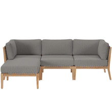 Load image into Gallery viewer, Clearwater 4-Piece Outdoor Patio Teak Wood Sectional Sofa by Modway
