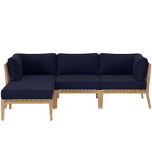 Load image into Gallery viewer, Clearwater 4-Piece Outdoor Patio Teak Wood Sectional Sofa by Modway