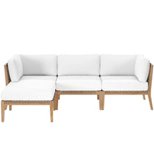 Load image into Gallery viewer, Clearwater 4-Piece Outdoor Patio Teak Wood Sectional Sofa by Modway