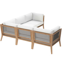 Load image into Gallery viewer, Clearwater 5-Piece Outdoor Patio Teak Wood Sectional Sofa by Modway