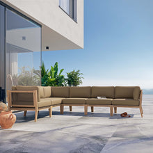 Load image into Gallery viewer, Clearwater 6-Piece Outdoor Patio Teak Wood Sectional Sofa by Modway