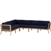 Load image into Gallery viewer, Clearwater 6-Piece Outdoor Patio Teak Wood Sectional Sofa by Modway