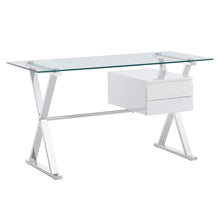 Load image into Gallery viewer, Sector 56" Glass Top Glass Office Desk by Modway