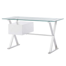 Load image into Gallery viewer, Sector 56" Glass Top Glass Office Desk by Modway