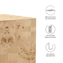 Load image into Gallery viewer, Cosmos 16" Square Burl Wood Side Table by Modway