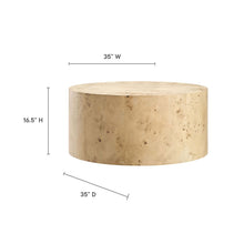 Load image into Gallery viewer, Cosmos 35" Round Burl Wood Coffee Table by Modway