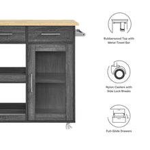 Load image into Gallery viewer, Culinary Kitchen Cart With Towel Bar by Modway