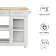 Load image into Gallery viewer, Culinary Kitchen Cart With Towel Bar by Modway