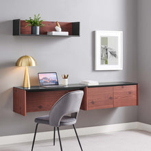 Load image into Gallery viewer, Kinetic 38" Wall-Mount Office Desk With Cabinet and Shelf by Modway