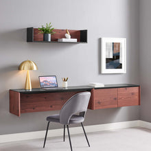 Load image into Gallery viewer, Kinetic 49" Wall-Mount Office Desk With Cabinet and Shelf by Modway