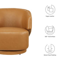 Load image into Gallery viewer, Celestia Vegan Leather Fabric and Wood Swivel Chair by Modway