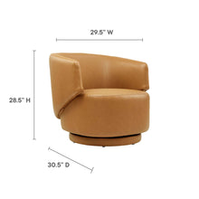 Load image into Gallery viewer, Celestia Vegan Leather Fabric and Wood Swivel Chair by Modway