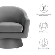 Load image into Gallery viewer, Astral Performance Velvet Fabric and Wood Swivel Chair by Modway