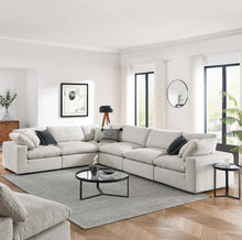 Load image into Gallery viewer, Commix 6-Piece Down Filled Overstuffed Boucle Fabric Sectional Sofa by Modway