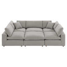 Load image into Gallery viewer, Commix 6-Piece Down Filled Overstuffed Boucle Fabric Sectional Sofa by Modway