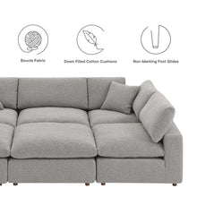 Load image into Gallery viewer, Commix 6-Piece Down Filled Overstuffed Boucle Fabric Sectional Sofa by Modway