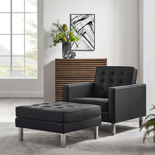 Load image into Gallery viewer, Loft Tufted Vegan Leather Armchair and Ottoman Set by Modway