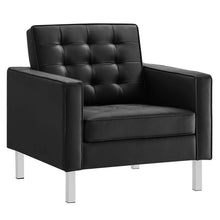 Load image into Gallery viewer, Loft Tufted Vegan Leather Armchair and Ottoman Set by Modway