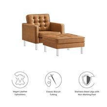 Load image into Gallery viewer, Loft Tufted Vegan Leather Armchair and Ottoman Set by Modway