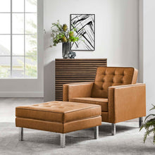 Load image into Gallery viewer, Loft Tufted Vegan Leather Armchair and Ottoman Set by Modway