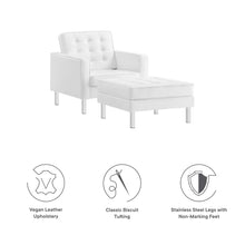 Load image into Gallery viewer, Loft Tufted Vegan Leather Armchair and Ottoman Set by Modway