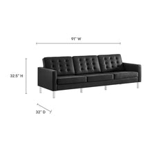 Load image into Gallery viewer, Loft Tufted Vegan Leather Sofa and Ottoman Set by Modway