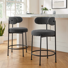 Load image into Gallery viewer, Albie Boucle Fabric Counter Stools Set of 2 by Modway
