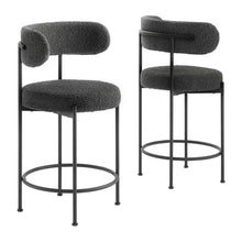 Load image into Gallery viewer, Albie Boucle Fabric Counter Stools Set of 2 by Modway