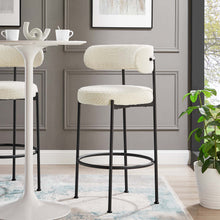 Load image into Gallery viewer, Albie Boucle Fabric Bar Stools Set of 2 by Modway