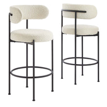 Load image into Gallery viewer, Albie Boucle Fabric Bar Stools Set of 2 by Modway