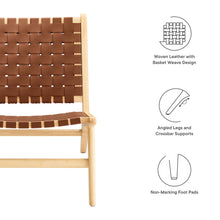 Load image into Gallery viewer, Saoirse Leather Wood Accent Lounge Chair by Modway