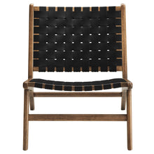 Load image into Gallery viewer, Saoirse Leather Wood Accent Lounge Chair by Modway