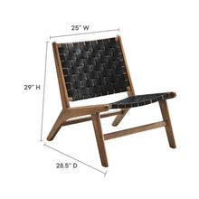 Load image into Gallery viewer, Saoirse Leather Wood Accent Lounge Chair by Modway