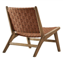 Load image into Gallery viewer, Saoirse Leather Wood Accent Lounge Chair by Modway