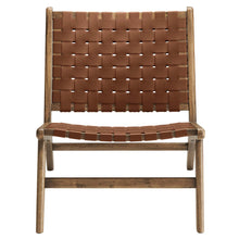Load image into Gallery viewer, Saoirse Leather Wood Accent Lounge Chair by Modway