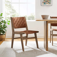 Load image into Gallery viewer, Saoirse Leather Wood Dining Side Chair Set of 2 by Modway