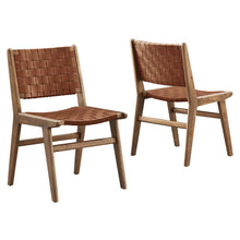 Load image into Gallery viewer, Saoirse Leather Wood Dining Side Chair Set of 2 by Modway