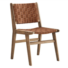 Load image into Gallery viewer, Saoirse Leather Wood Dining Side Chair Set of 2 by Modway