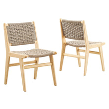Load image into Gallery viewer, Saoirse Woven Rope Wood Dining Side Chair Set of 2 by Modway