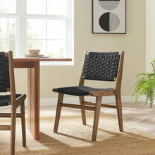 Load image into Gallery viewer, Saoirse Woven Rope Wood Dining Side Chair Set of 2 by Modway
