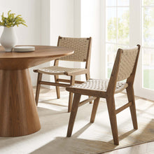 Load image into Gallery viewer, Saoirse Woven Rope Wood Dining Side Chair Set of 2 by Modway