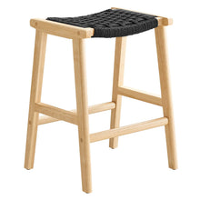 Load image into Gallery viewer, Saoirse Woven Rope Wood Counter Stool Set of 2 by Modway