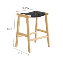 Load image into Gallery viewer, Saoirse Woven Rope Wood Counter Stool Set of 2 by Modway