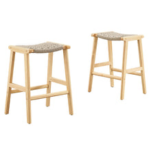 Load image into Gallery viewer, Saoirse Woven Rope Wood Counter Stool Set of 2 by Modway